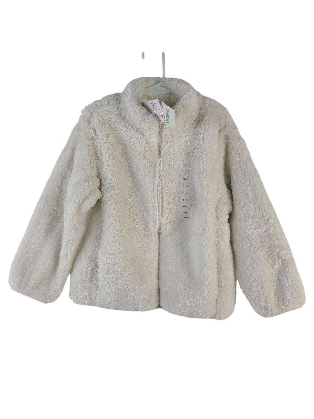 NEW Uniqlo Kids Fluffy Yarn Fleece Full-Zip Jacket Sz 5-6 Off White